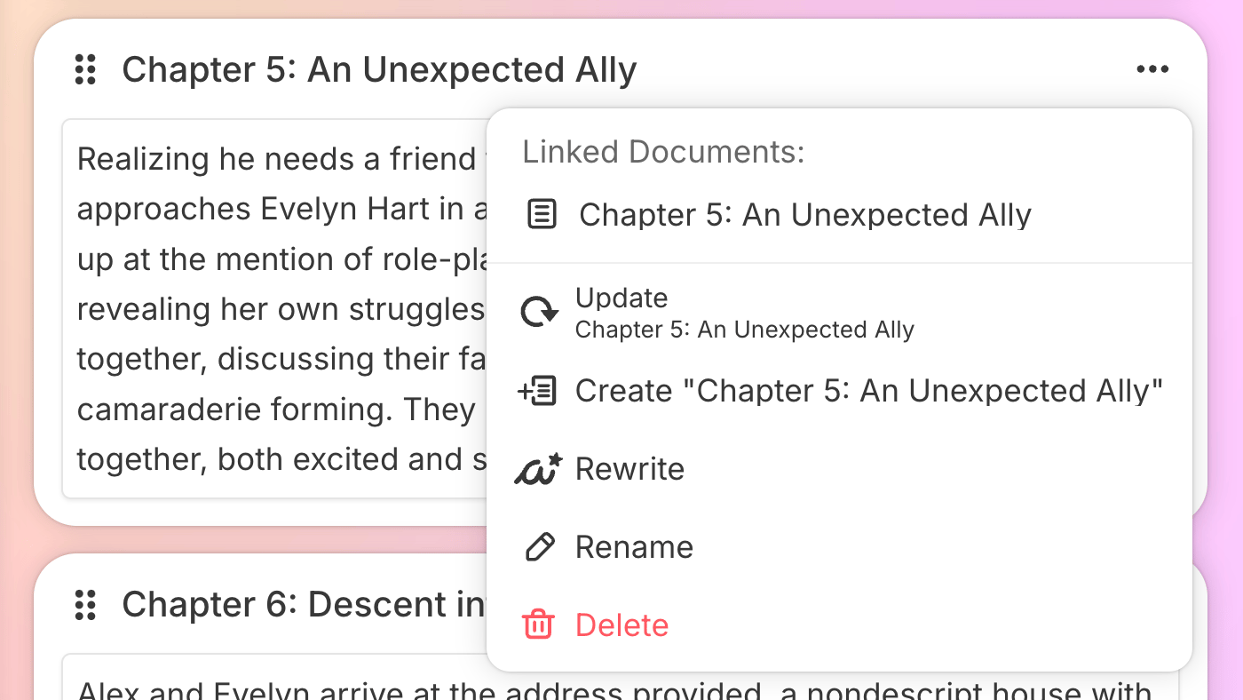 Sudowrite Outline Unlimited - chapter-by-chapter story outline for novel planning